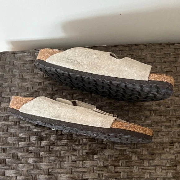 Birkenstock Light Tan Suede Sandals - Picture 2 of 4